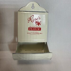 Vintage Enamel Match Holder | Rose’s Bleached Flour | Farmhouse Decor
